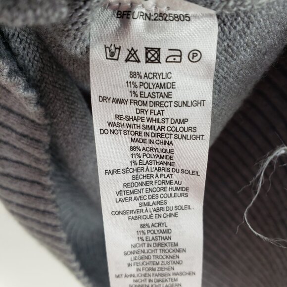 French Connection Color Block Striped Sweater Womens Relaxed Fit Crew Pink Gray - Picture 7 of 7